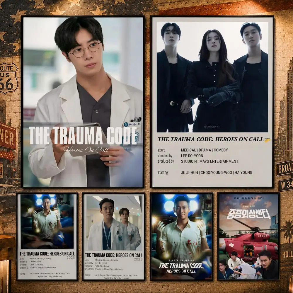 Popular Drama T-The Trauma Code: Heroes on CallS Poster Vintage Retro Anime Poster Stickers Peel and Stick Wall Art Home Decor