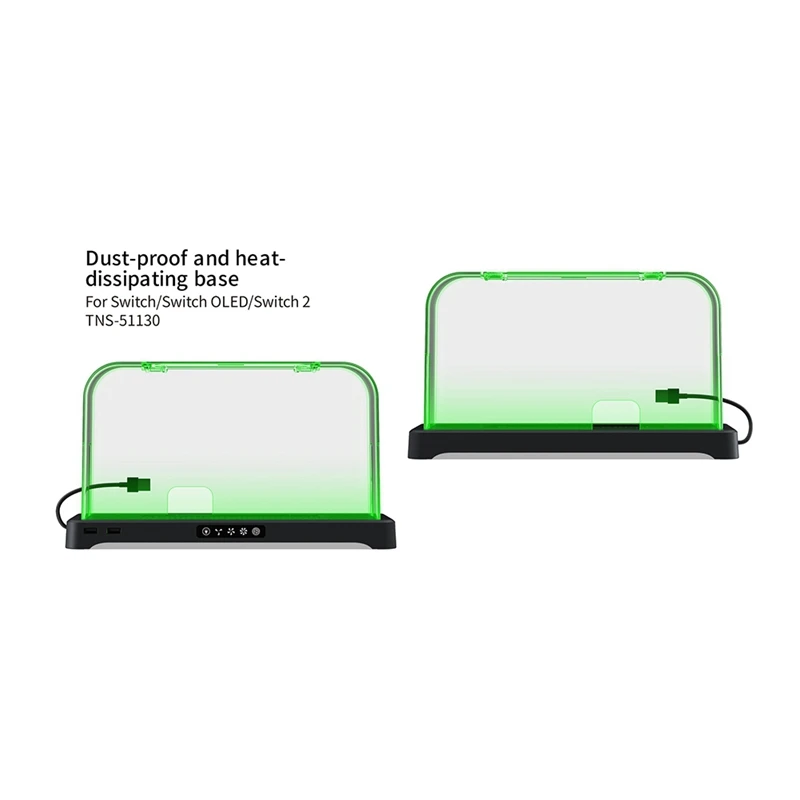 Super Sale Dust Cover Cooling Dock for Switch 2/OLED RGB Light USB Expansion Ports Slim Protective Dock Case Shell Stand