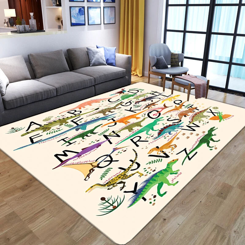 

3D cartoon dinosaur rugs and carpets for home living room bedroom kids play game soft floor mats parlor Decor anti-slip area rug