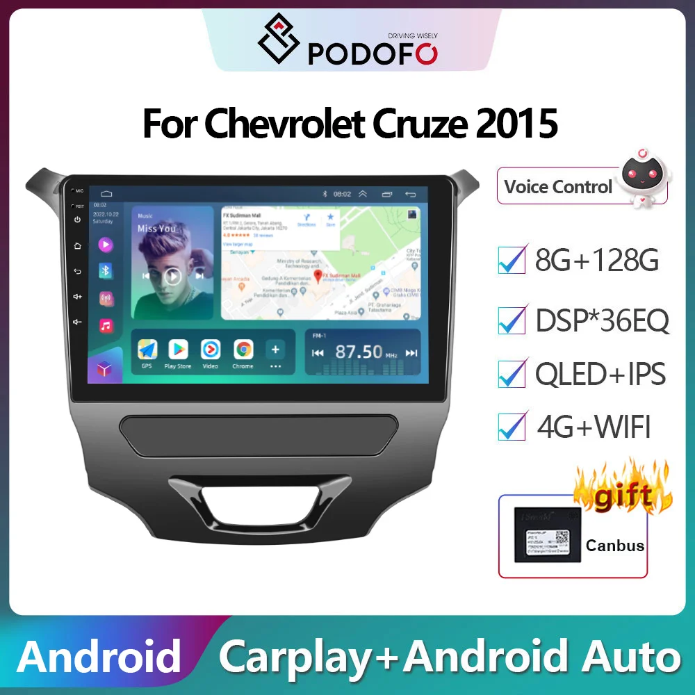 

Podofo For Chevrolet Cruze 2015 Car Radio Multimedia Video Player Navigation stereo GPS Android No 2din 2 din dvd Head Unit