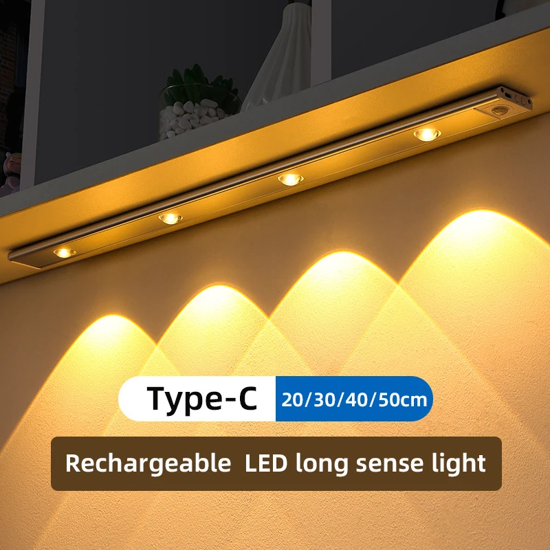 Lampu malam LED Sensor gerak nirkabel, lampu malam Ultra tipis USB LED lampu pendingin anggur untuk lemari dapur kamar tidur lemari pakaian pencahayaan dalam ruangan