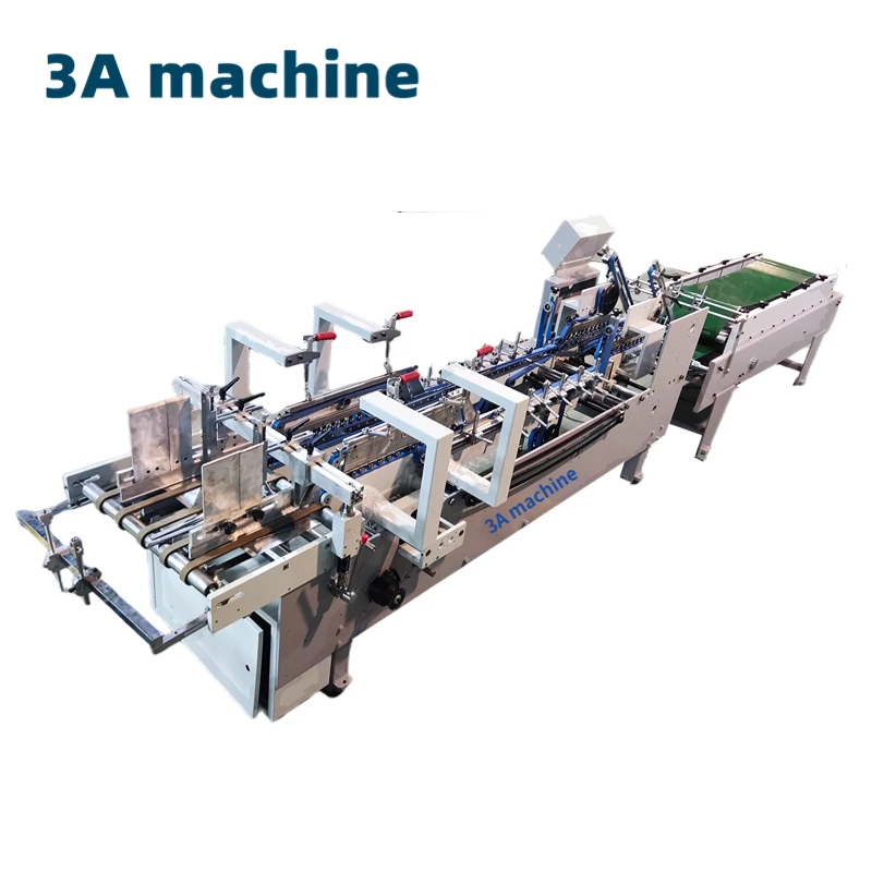 3ACQ-580E Pneumatic Box Folding Gluing Machine Side Glue Mechanism Wood Automatic Jogging Alignment System for Mini Carton