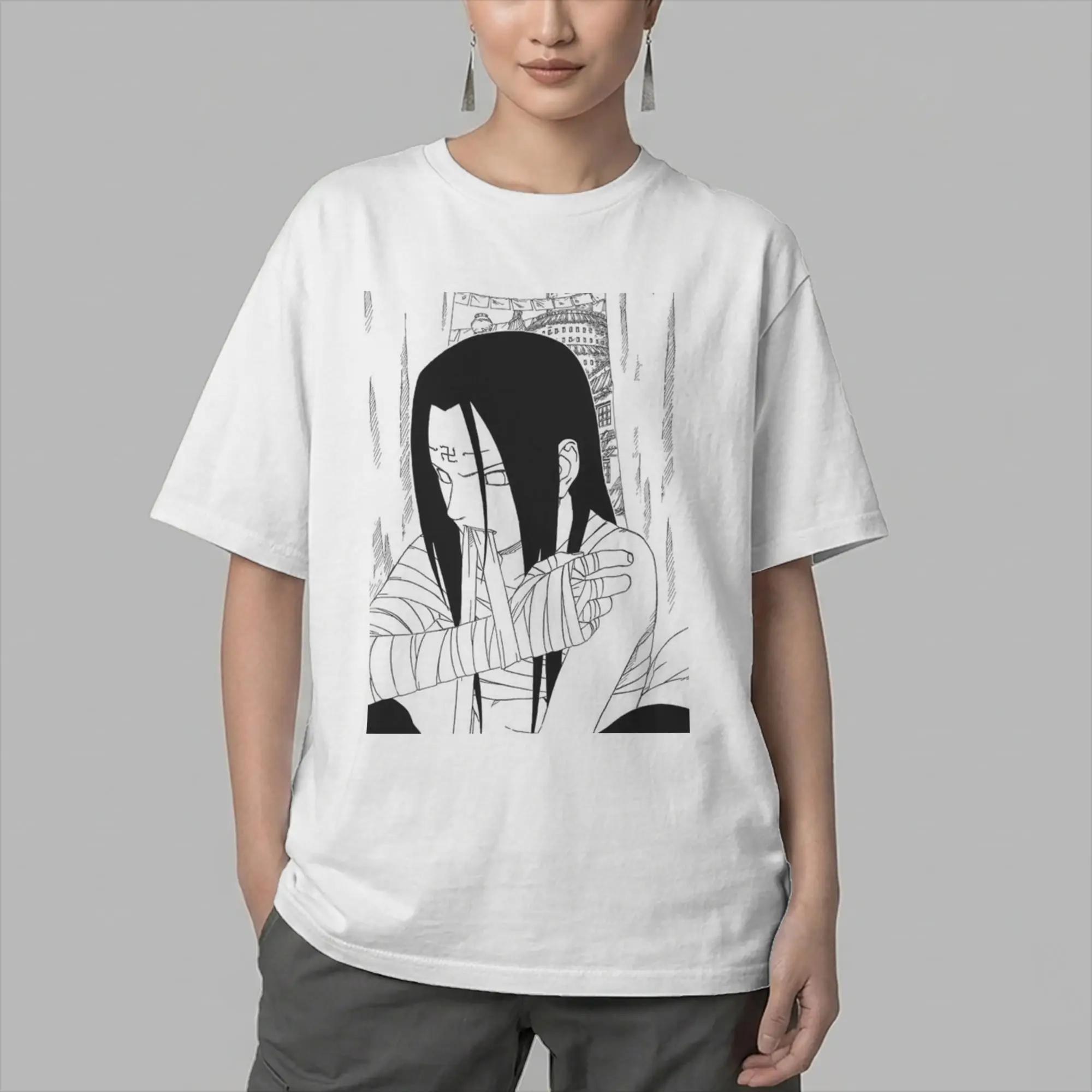 Neji Naruto T Shirts Men 100% Cotton T-Shirt O Neck Akatsuki Pein Anime Itachi Uchiha Sasuke Tees Short Sleeve Clothes Adult