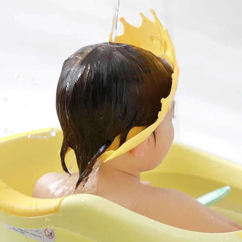 0-6 anni Bambini Cuffia da doccia per bambini Shampoo da bagno regolabile Protezione per gli occhi Testa Copertura per l'acqua Cura del bambino Lavaggio dei capelli Cuffia da doccia