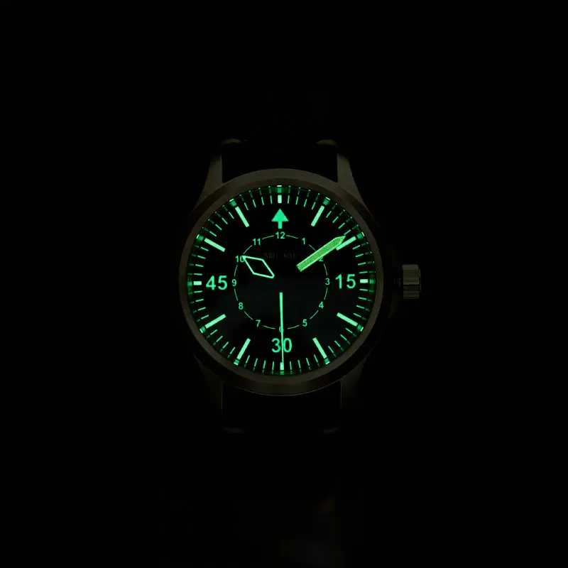 ساعة ميليفورتيك العسكرية للرجال جلدية ستانلس ستيل مقاومة للماء M111 فاخرة NH38 39 مللي متر ساعة ميكانيكية أوتوماتيكية #6