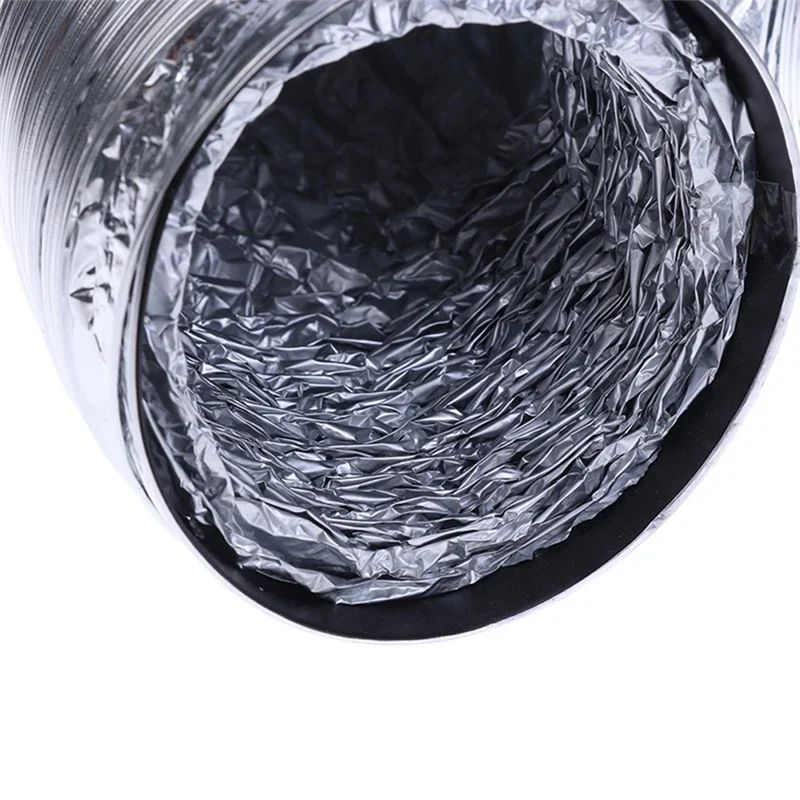 ABBN-New 4 Inch 100Mm Ventilation Pipe PVC Aluminum Tube Air Ventilation Pipe Hose Flexible Exhaust Duct 1.5M Air System Vent