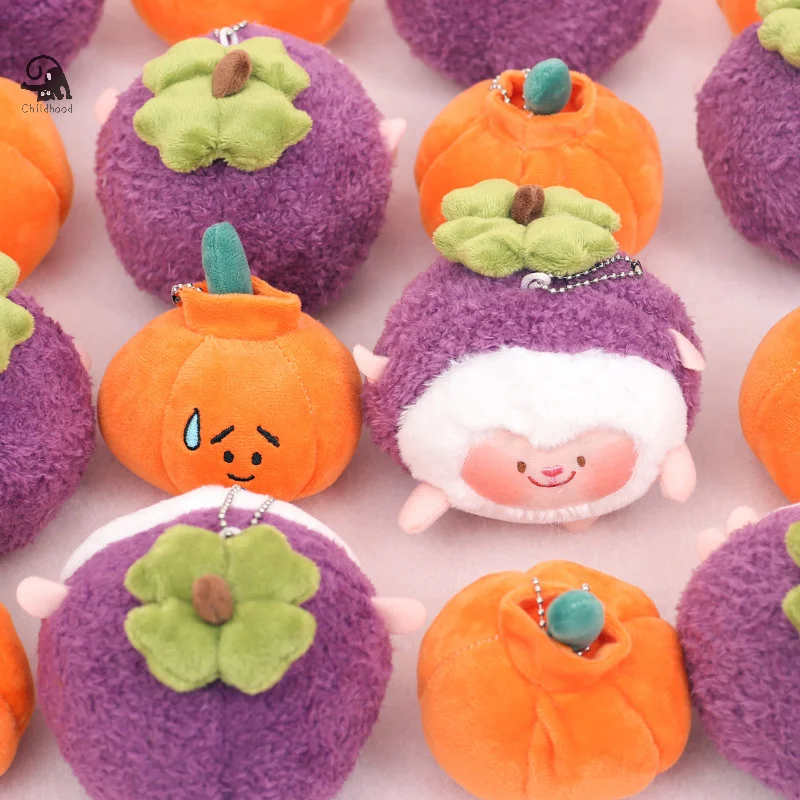 Pumpkin Plush Pendant Toys Cartoon Vegetable Stuffed Dolls Backpack Pendant Key Chain Kawaii Home Decor Halloween Xmas Gifts