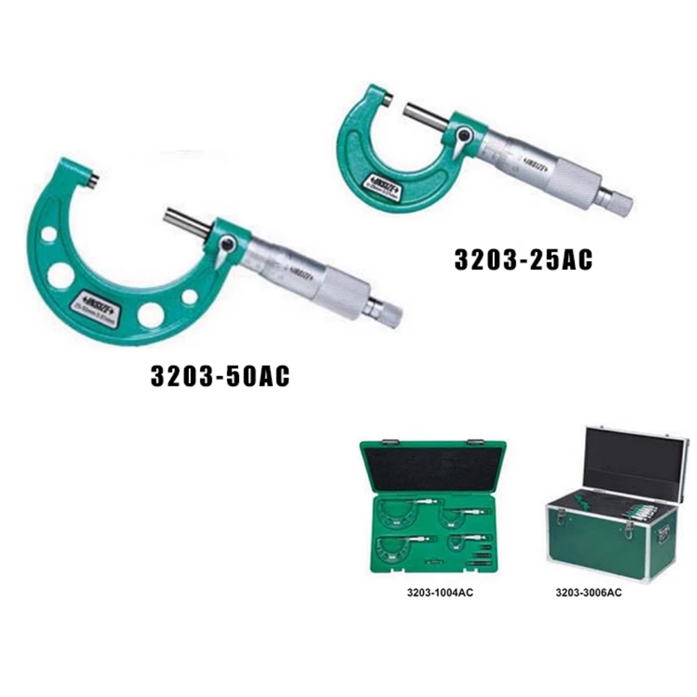 Insize graduation 0.01mm Outside Micrometers,0-25/25-50/50-75/75-100mm measuring instrument