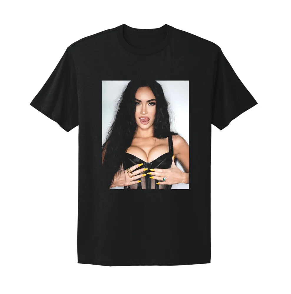 T-shirt Unisex Megan Fox, t-shirt con grafica a forma di Poster Megan Fox per magliette magliette Unisex estate manica corta