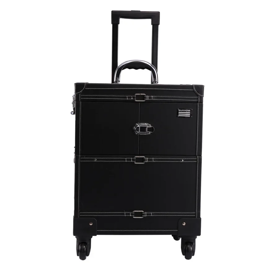 Large capacity trolley cosmetic case, beauty manicure case, professional trolley aluminum case