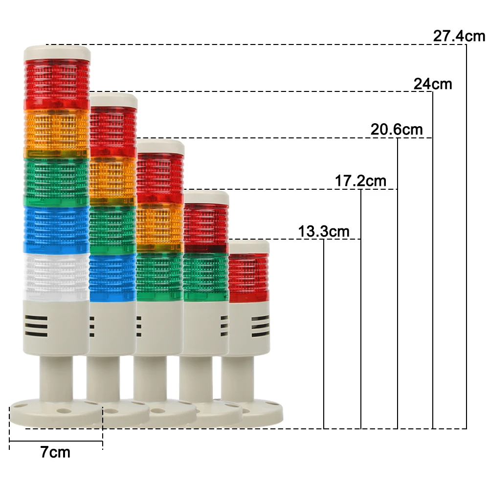 Nowy wielofunkcyjny obrotowy sygnał przemysłowy urządzenie alarmowe DC 12V 24V AC 110V 220V