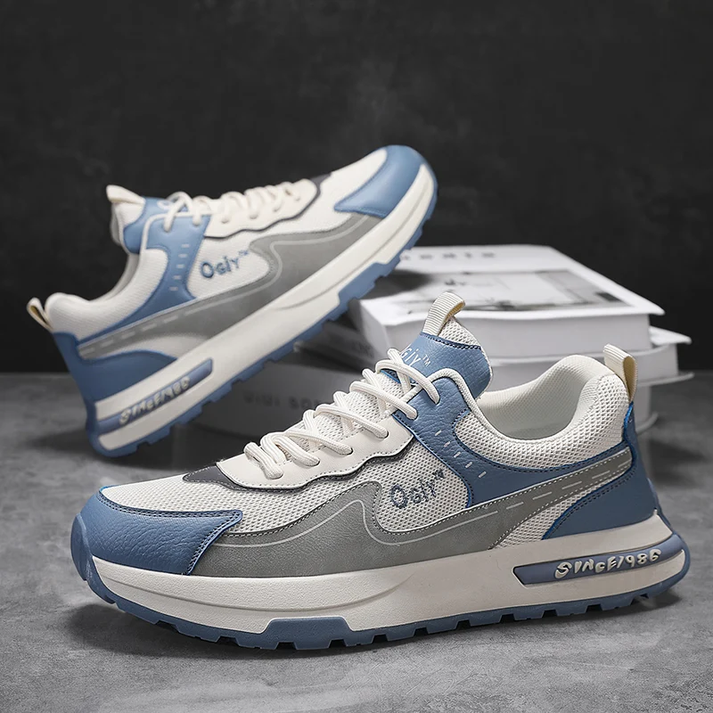 Chaussures de skate en mesh pour hommes, été 2025, baskets décontractées et respirantes à lacets_voghion.com