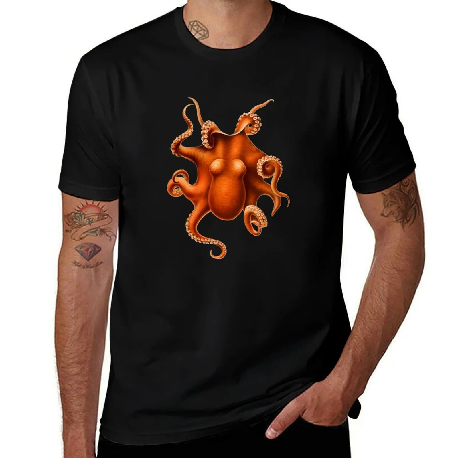 

Octopus Vintage Drawing antique ocean animal squid kraken T-Shirt t shirts with prints t shirt custom print T-Shirt
