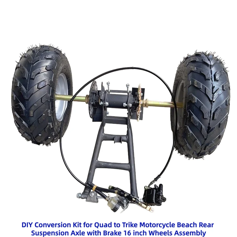 3 wheel bicycle conversion axle kit Thru Fork and Rear Dropouts (axles included) by Poseidon Bike speed compatible (includes spacers for 10 and 11 speeds) 28h spoke design for weight savings while retaining strength Tubeless Tricycle Conversion Kit with Fenders