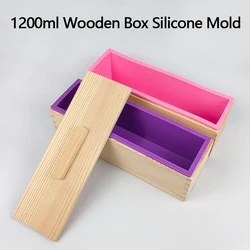 1200ml Soap Silicone Mold Rectangular Wooden Box Silicone Mold Set DIY Handmade Tool Toast Bread Cake Production Mold Tool