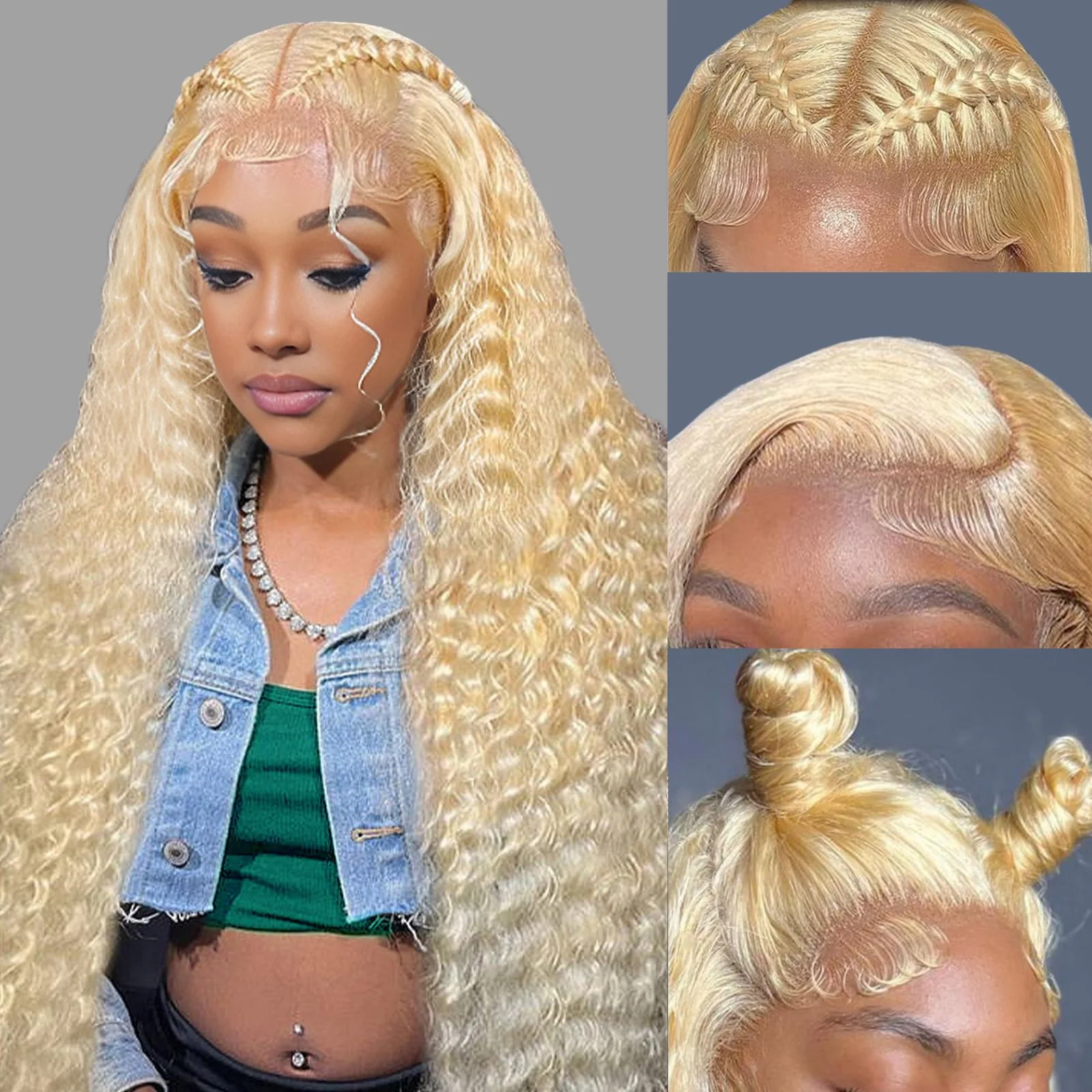 

613 Blonde Lace Front Human Hair Wigs Deep Wave 13x6 HD Lace Frontal Wig for Women Colored 13x4 Transparent Lace Frontal Wig