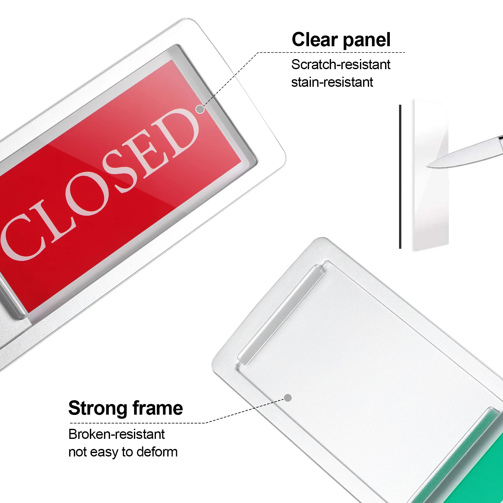 2 Stück magnetisches Geschirrspüler-Schild, verschiebbar, offen, geschlossen, Anzeige, Acryl, ölbeständig, wasserdicht, leicht zu reinigen, großes Display für Zuhause