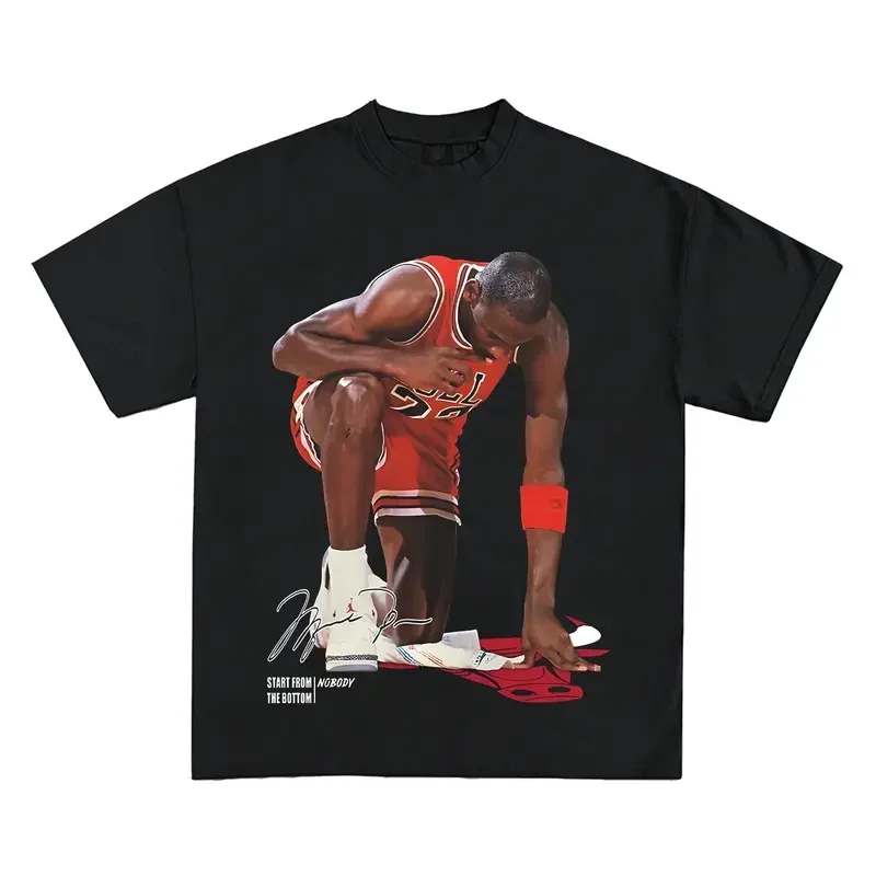 [KONG GYM] Men's Michael Jordan Graphic Classic Cotton Soft T-Shirt - Short-Sleeve Basketball Top, Streetwear Sporty Merch, Vintage Premium Fabric