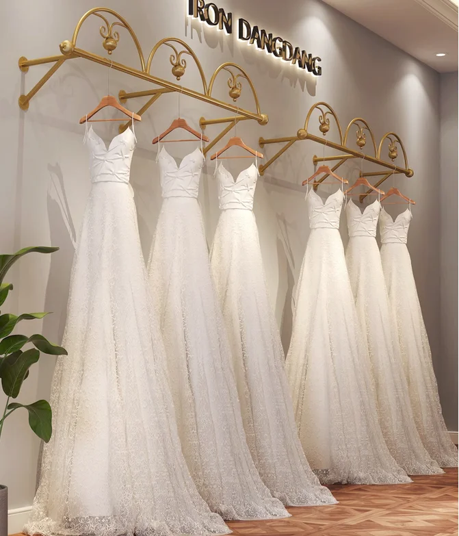 

Clothing display rack, wedding dress store display rack, wall mounted dress display rack, wedding dress display rack