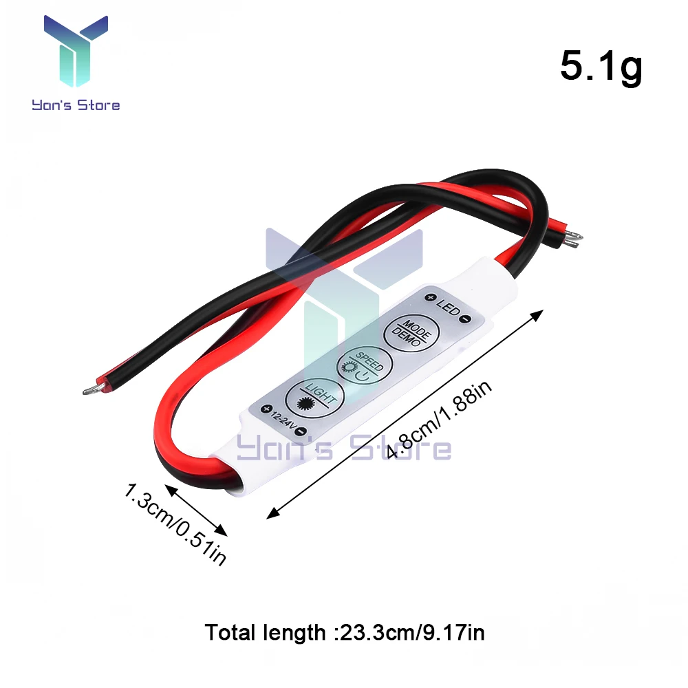 3 pz DC 12V 3 tasti Mini LED Controller Dimmer Driver per 5050/3528 // 5630 singolo colore Dimmer bianco LED Strip Lamps Lighting