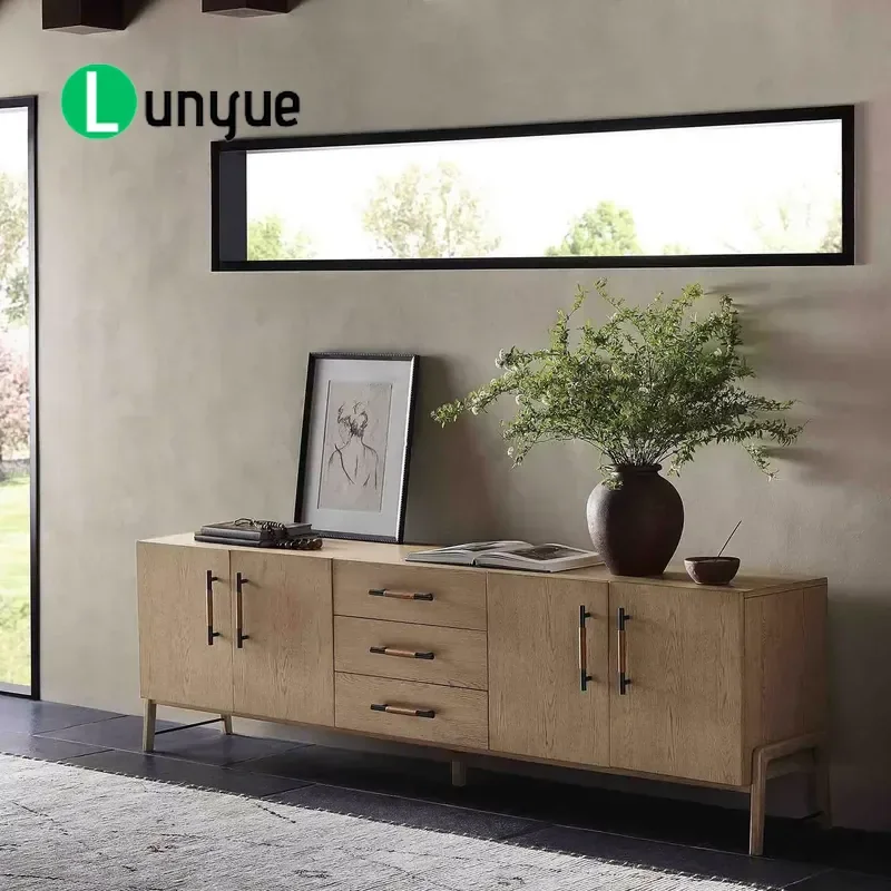 Modern Solid Wood TV Cabinet High Quality Durable Ample Storage Space Living Room Furniture Home Entertainment Center Console