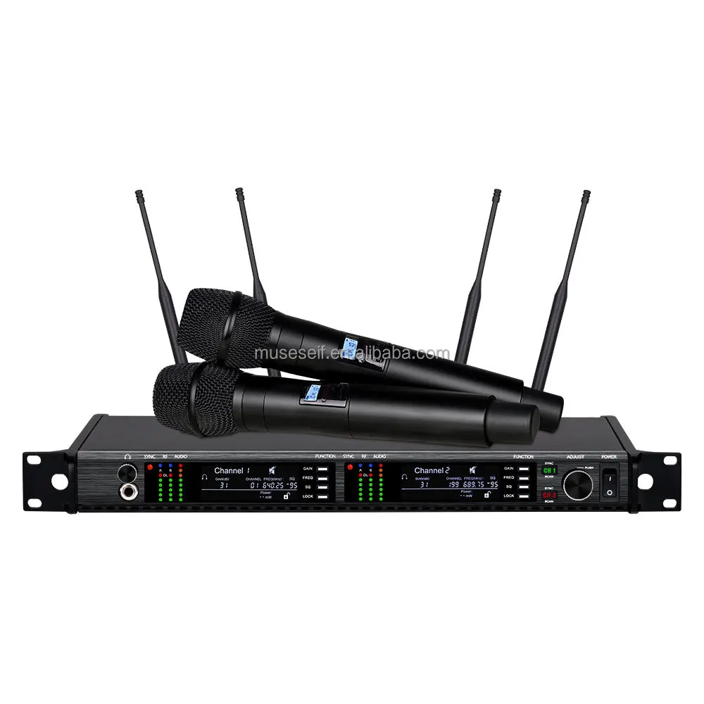 

AD4D-2 Digital Metal Wireless Microphone UHF Handheld Diversity Microphone for Stage Performances