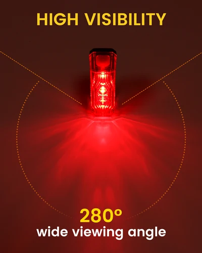 Imagen 2 del producto Luz trasera de bicicleta RAVEMEN TR250, lámpara de luz trasera de bicicleta recargable con Sensor de freno de montaje ABM07, encendido y apagado automático, 250 lúmenes LED IPX6