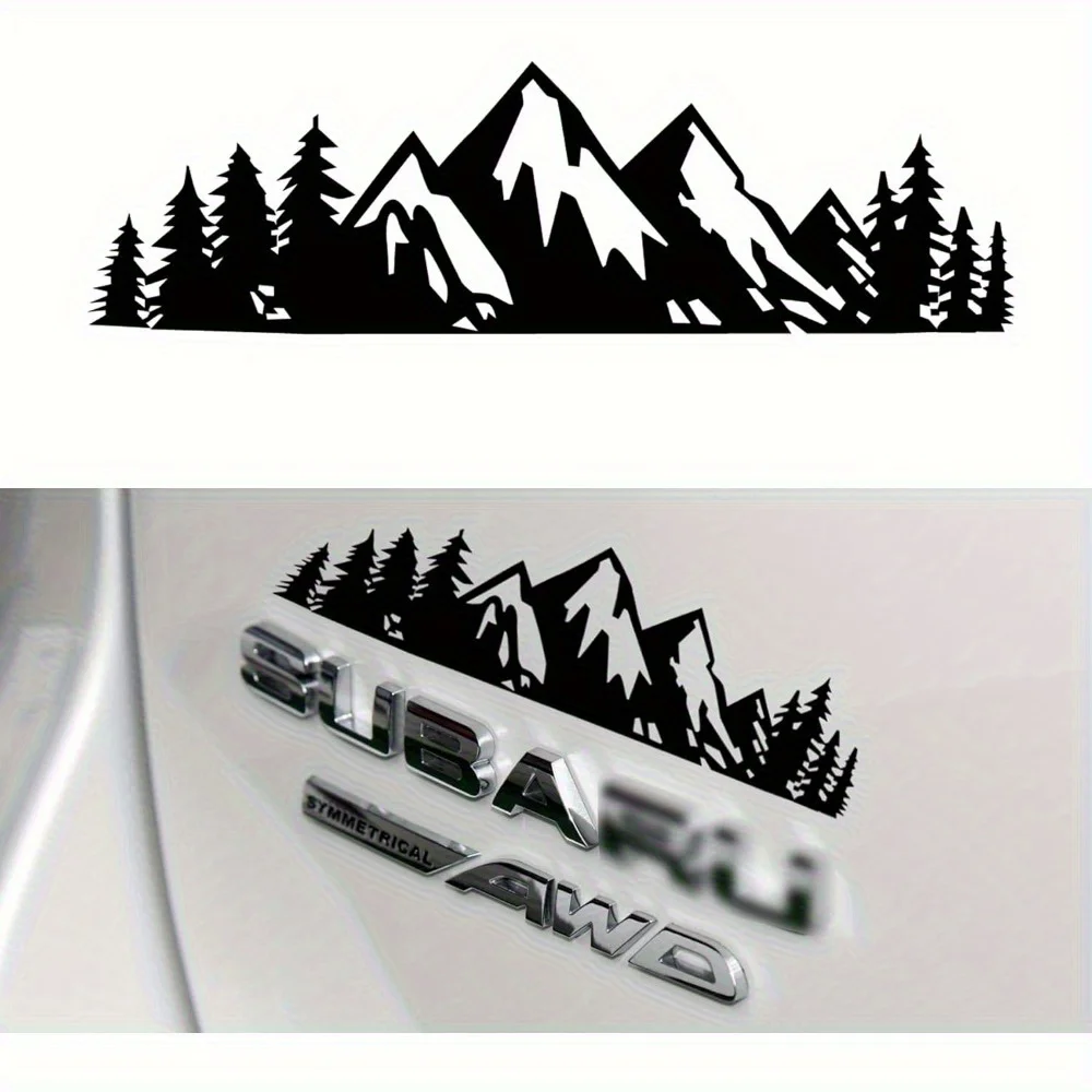 Mountain Tree Vinyl Sticker Snow Peak Decal Luggage Car Exterior Decoration Accessory