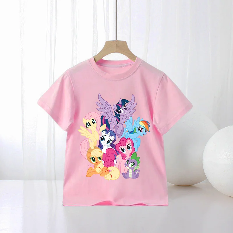 Детская-одежда-my-little-pony-дышащая-хлопковая-повседневная-розовая-футболка-с-короткими-рукавами-летние-топы-одежда-для-девочек-подарки-на-день-рождения