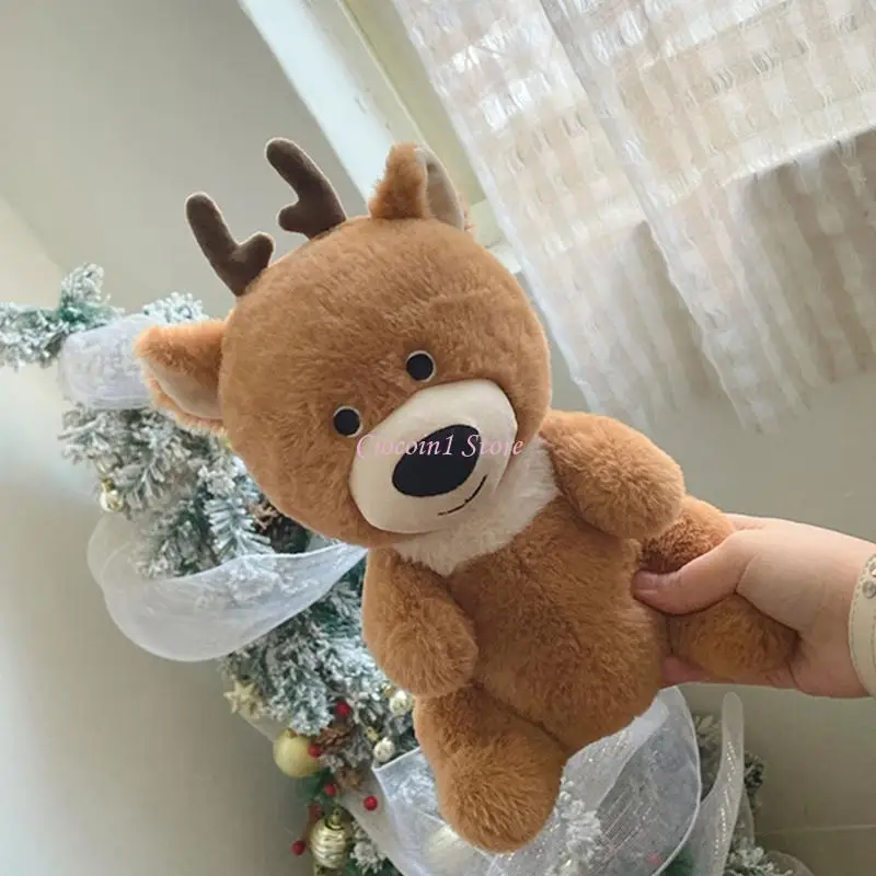 Y1UB Adorable Plush Roe Deer Study Friend Bed Companion Soft Stuffed Animal Toy For Kids Learning Motivation Gift
