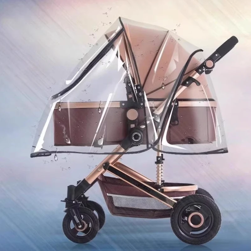 Universal Stroller Rain Cover Large Size Children's Stroller Cover Windshield Baby Cart Raincoat Protective Stroller Accessories image 5