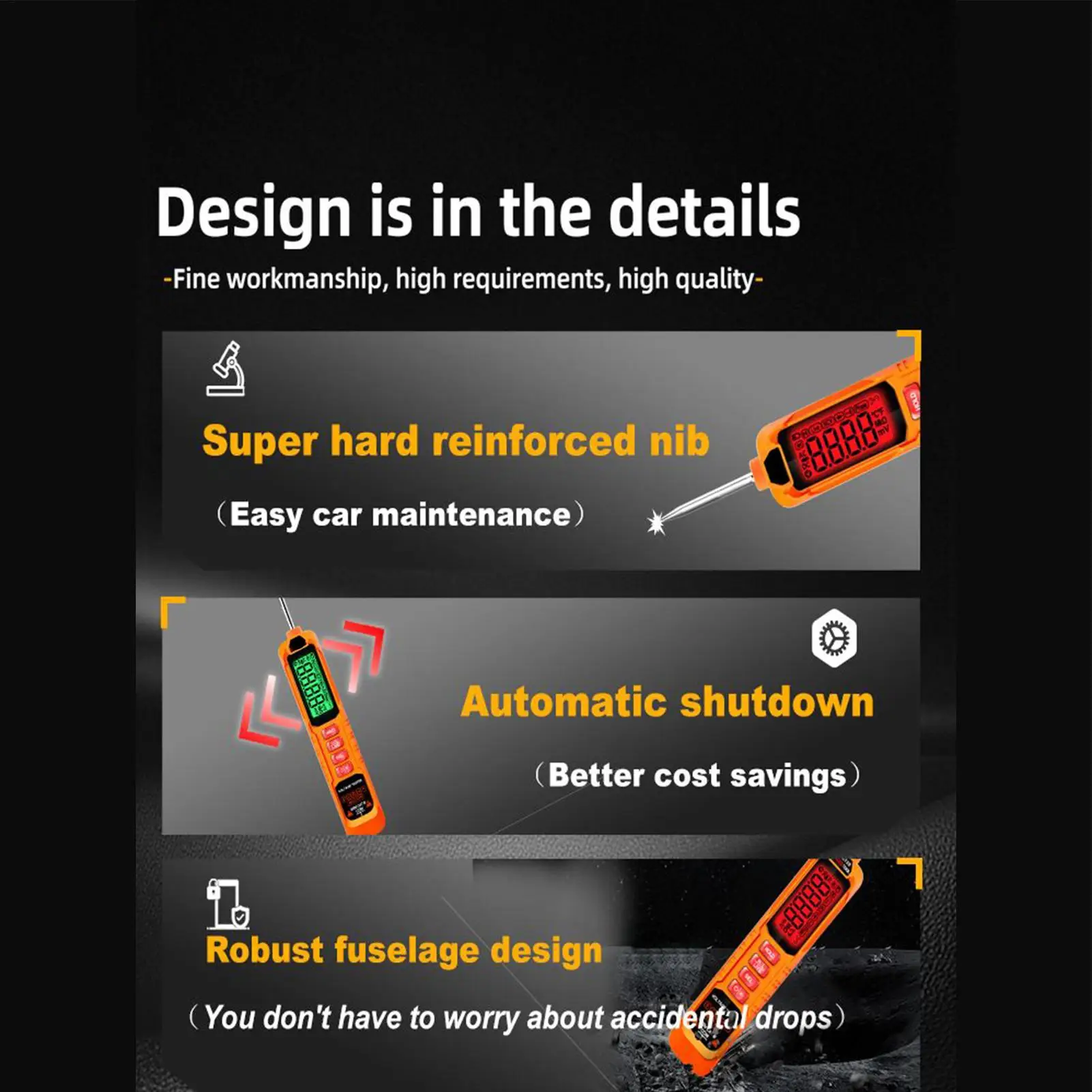 Probador de voltaje CC, Detector portátil, pantalla Digital LED, probador de voltaje de batería con cable de resorte extendido y sonda para remolque RV