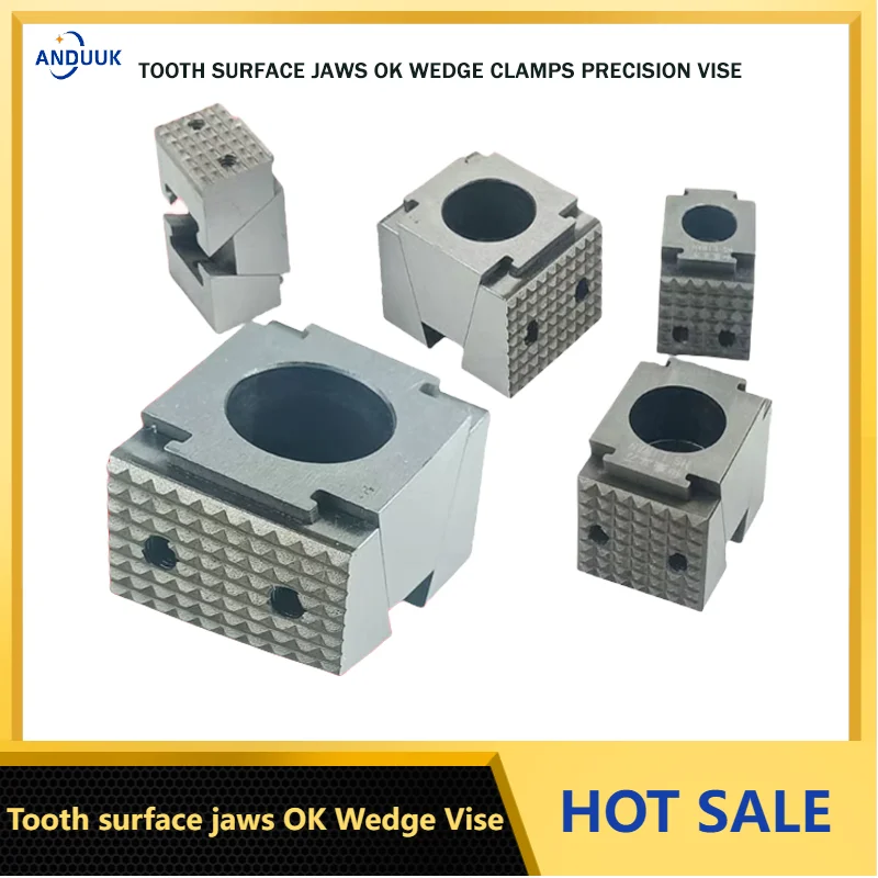 

1PC New product tooth surface jaws MINI OK Wedge Clamps Precision Modular Single Vise for CNC Industrial Machining