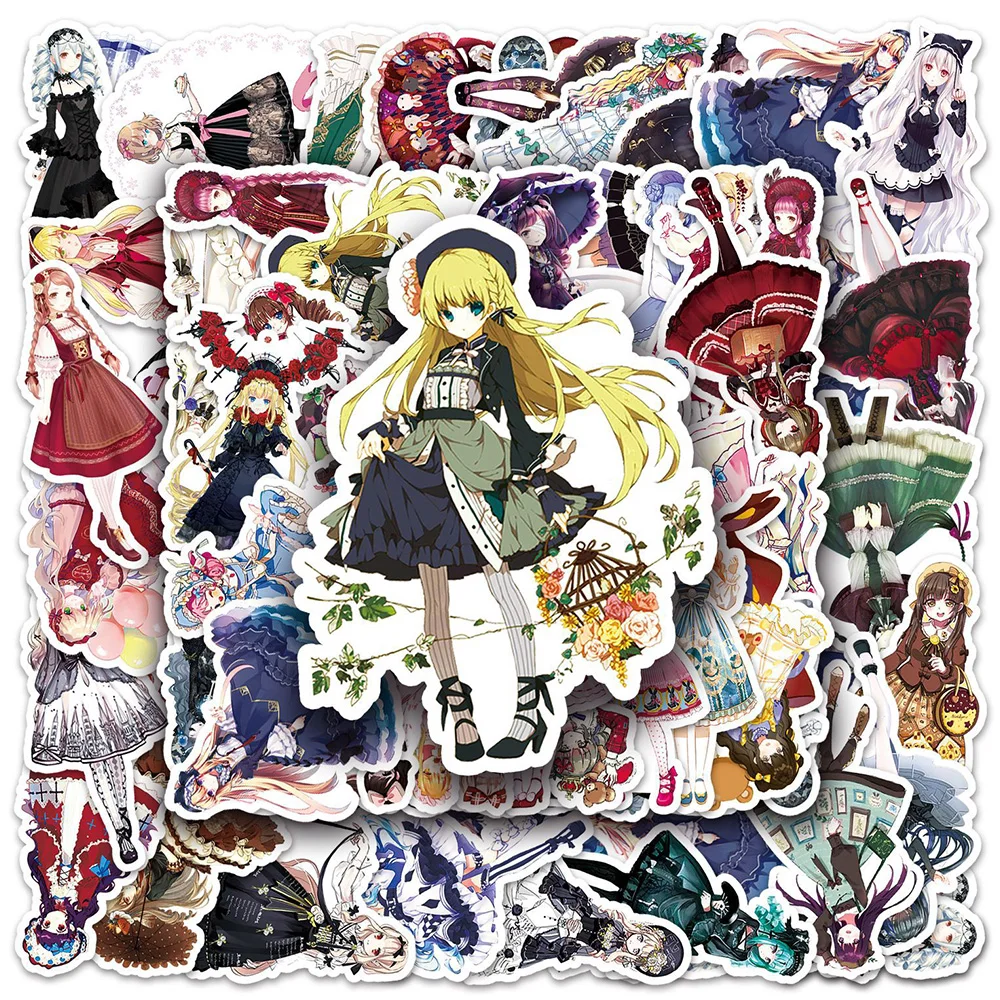 

10/30/50pcs Kawaii Anime Lolita Dress Girl Stickers Aesthetic Kid Toy Decals Laptop Scrapbook Suitcase Bike Cute Cartoon Sticker