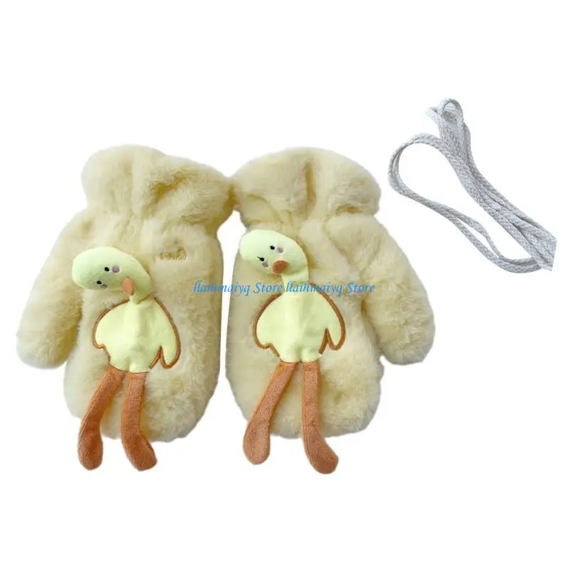 

573B Cartoon Character Plush Gloves Hand Warmer Thick Mittens Teens Girl Warm Gloves