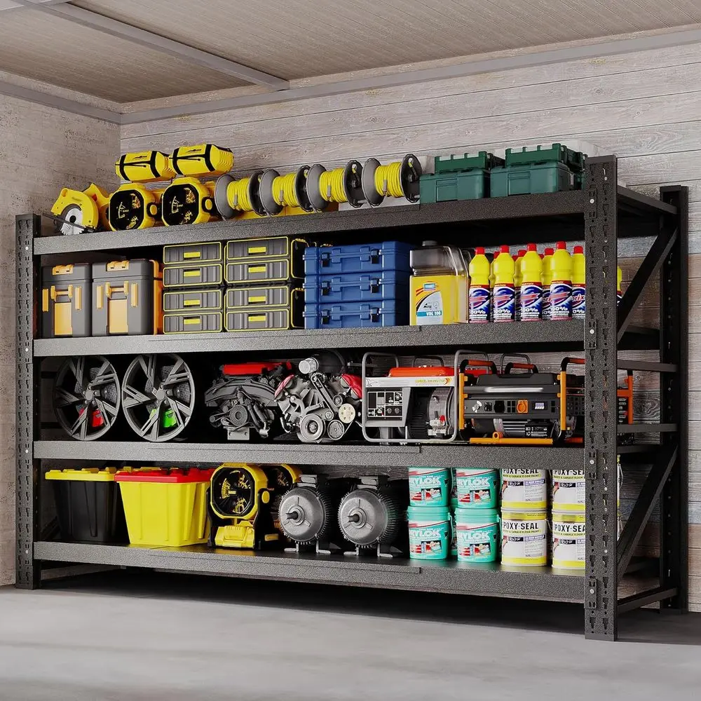 

Heavy-Duty 68 Wide Metal Garage Shelves, Adjustable Storage Racks, 8000lbs Capacity