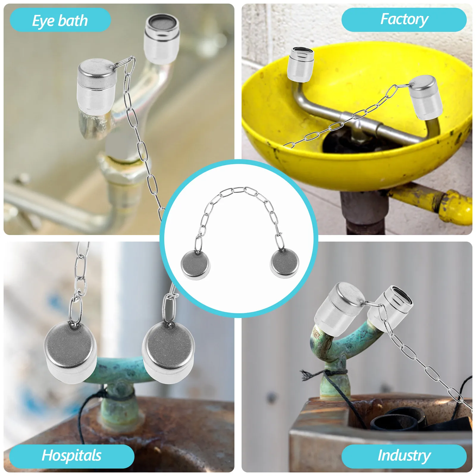 Eye Wash Unit Protective Cover Stainless Steel Cap for Emergency Eye Washing Station Rust Proof Heavy Duty