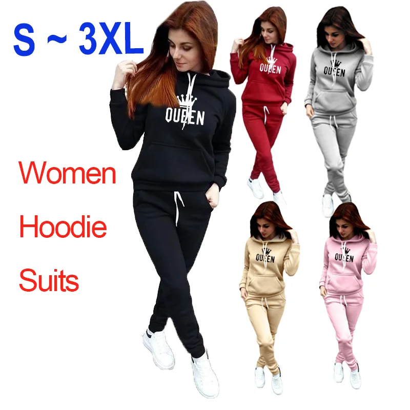 

New Fashion Women's Hoodie 2-Piece Set Long Sleeve Pullover Hoodie Sportswear Set Women's Sportswear (S-4XL)