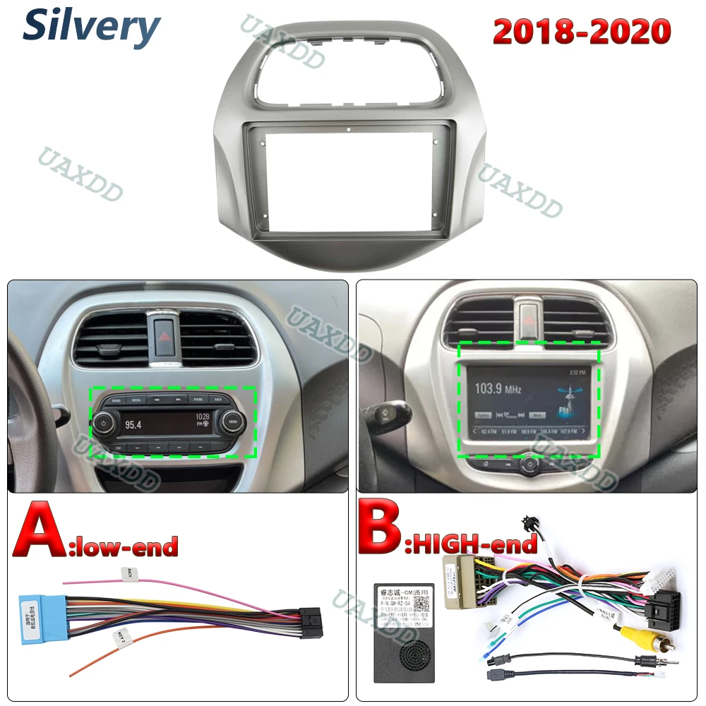 Radio Android stereo Harness navigation dashboard cable frame canbus For CHEVROLET 2015-2018 Daewoo Matiz Spark Baic Beat 9inch