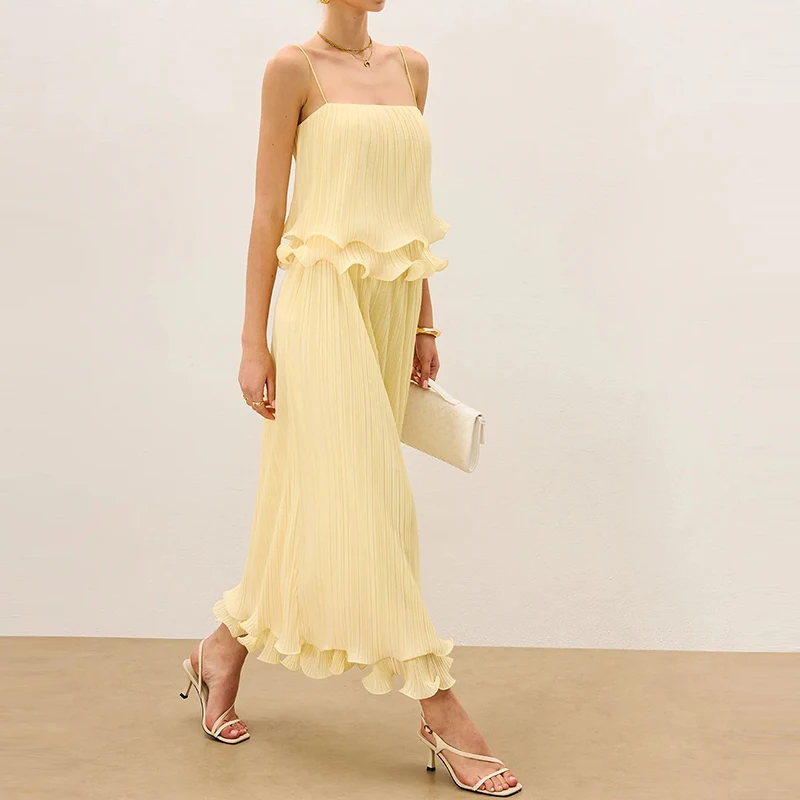 Eenvoudige Mode Effen Geribbelde Tweedelige Set Vrouwen Sexy Slash Hals Sling Top & Lange Rokken Outfit Nieuwe Zomer Mouwloos Hol Pak