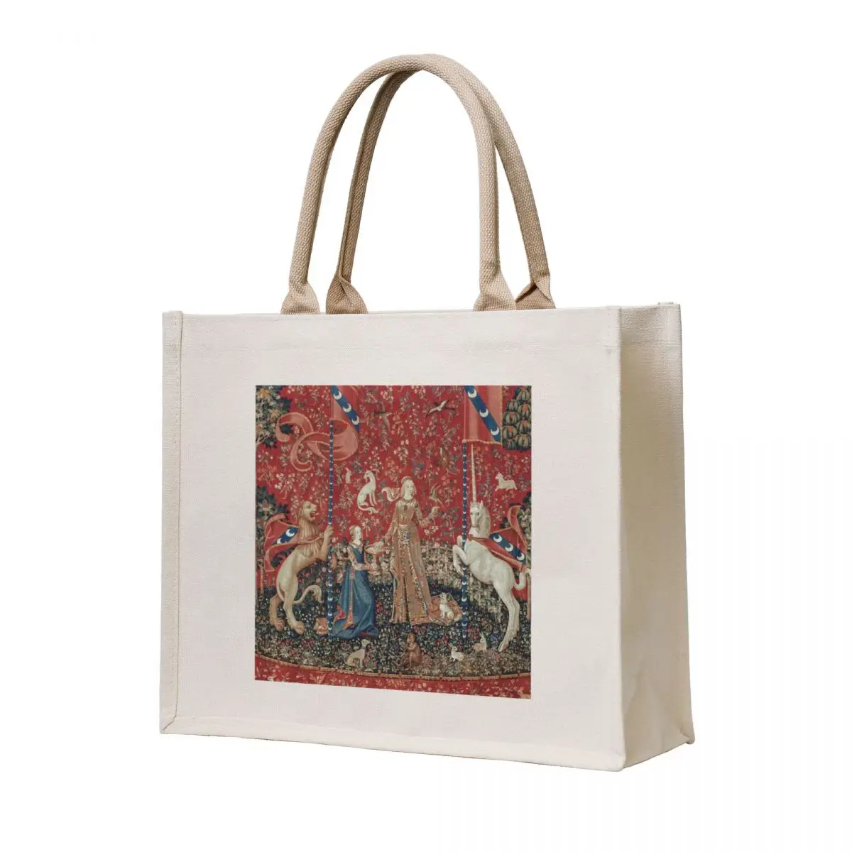 

Lady and Unicorn Medieval Tapestry Five Senses - Taste Tote Bag shopper bags for women Women's tote bag Canvas bag for women