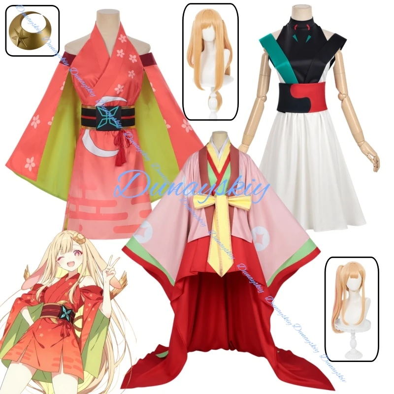 

Anime Cosmic Princess Kaguya Cosplay Costume Wig Prop Set for Halloween Christmas Party Carnival Roleplay Outfits Suit
