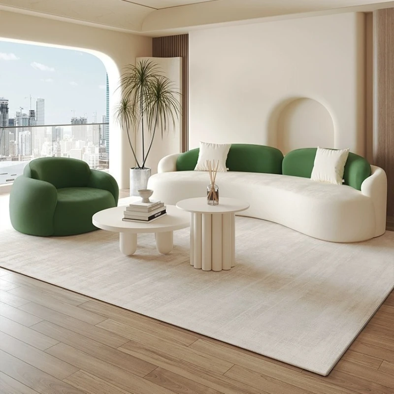 

wind fabric curved sofa coffee table combination beauty salon card seat medical beauty club simple reception negotiation sofa