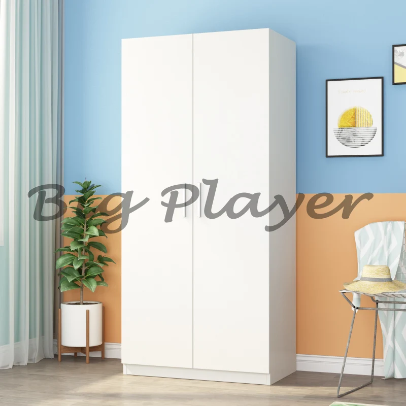 간단한 옷장, 현대적이고 미니멀하며 경제적인 단단한 나무 패널 침실, 소형 유닛 보관함, 가정용 캐비닛