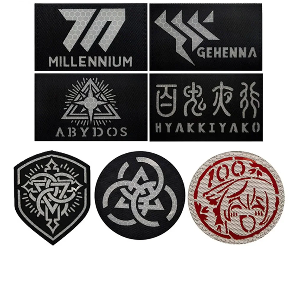

Anime Patch Blue Archives Patch Reflective Armband DIY Applique Hook and Loop Patches Tactical Morale Badge Decorative Stickers