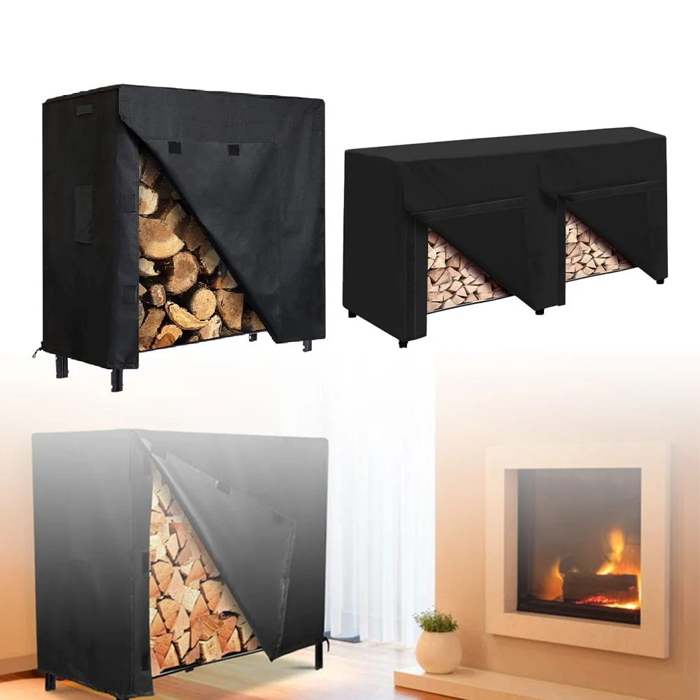 

Outdoor Firewood Log Storage Rack Cover 8ft & 4ft Water & Snow Protective Cover Fireplace Accessories Oxford Cloth