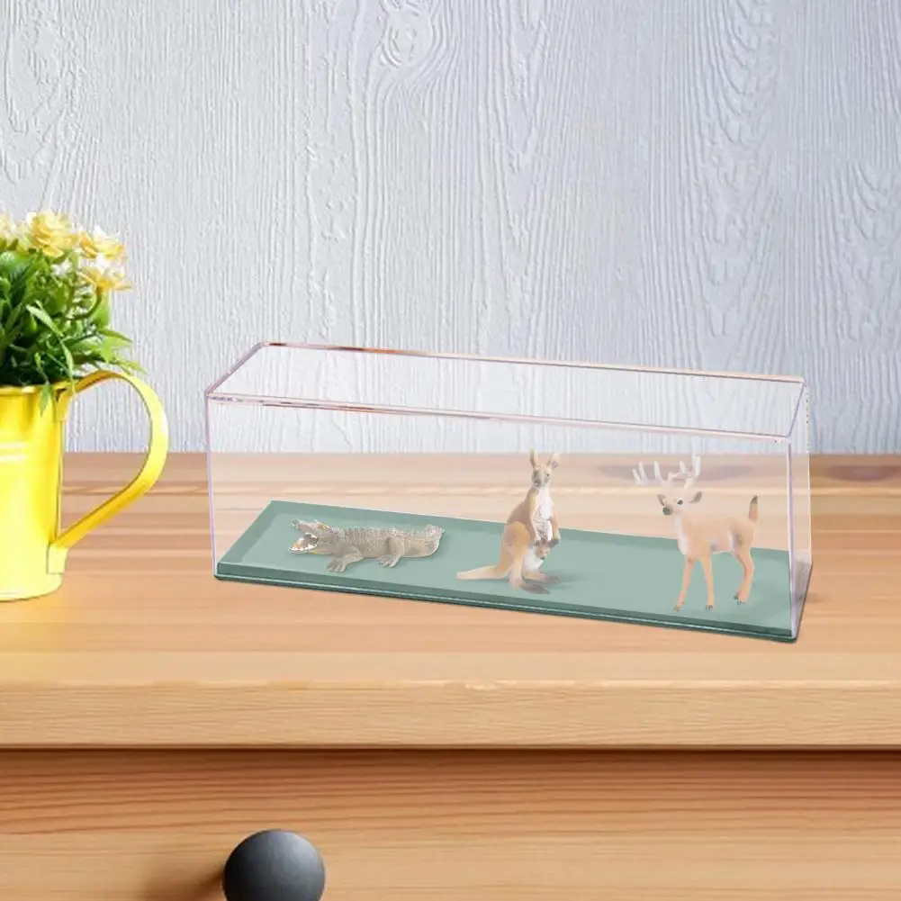 صندوق تخزين بفتحة للبطاقات، حافظة عرض بلاستيكية شفافة للحيوانات الأليفة لشخصيات البناء القابلة للتجميع