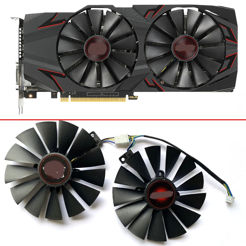 

2PCS 95MM Cooling Fan 4PIN FDC10M12S9-C GTX1070Ti GPU Cooler Fan For ASUS GTX 1070 Ti CERBERUS ADVANCED Gaming Video Card