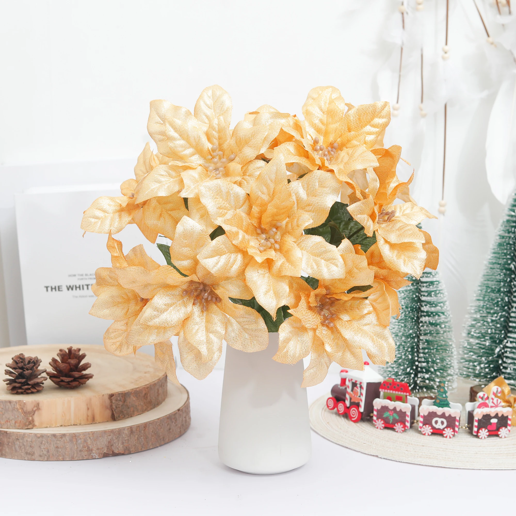 Weihnachtsstrauß, künstliche Blume, Seidenlilie, Heimdekoration, Vasenzubehör, künstliche Hochzeit, Weihnachten, Garten, Party-Arrangement