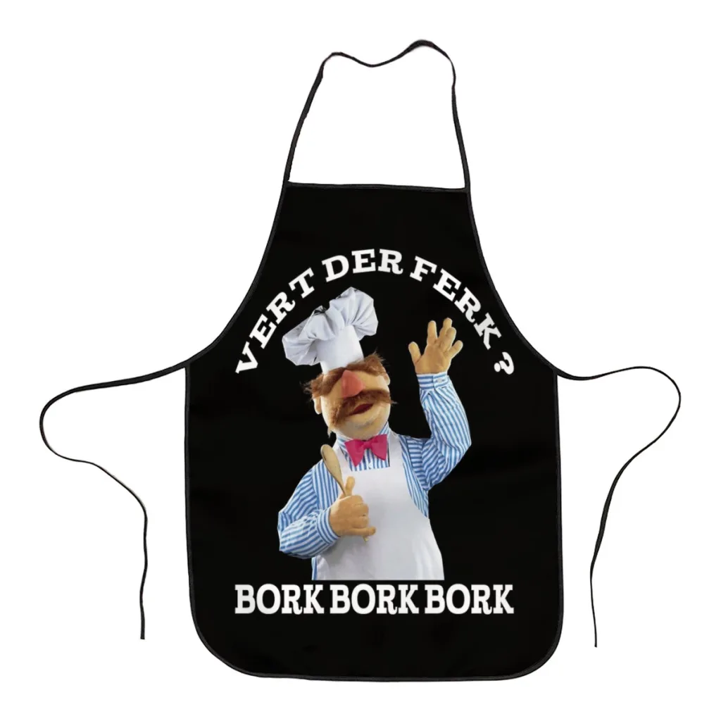 

Fashion Design The Swedish chef bork Apron Store Logo For Women Gift Composite Fabric Cleaning Pinafore Home Cooking